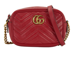 GG Marmont Mini Crossbody Bag, Leather, Red, 1494, 2*